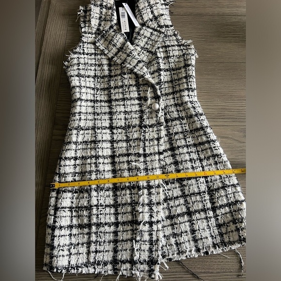 Alice + Olivia Meri Asymmetric Tweed Mini Dress sz 2 NWT 495 - Picture 9 of 16